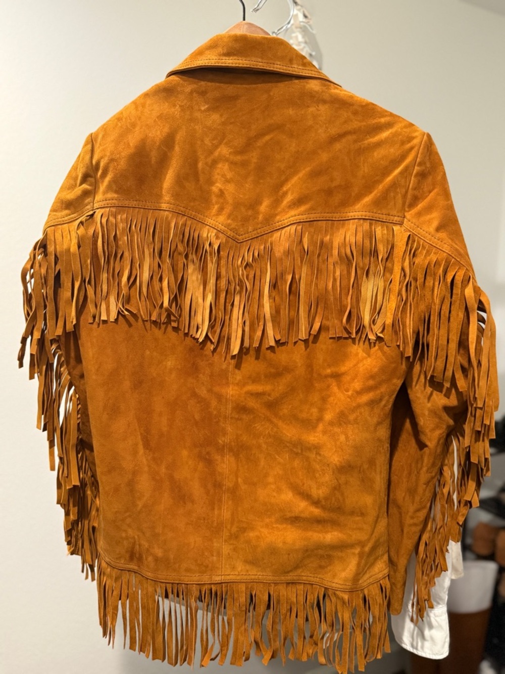 Fringe Suede Jacket in Cognac Brown - Women's Outerwear - Picture 3 of 14